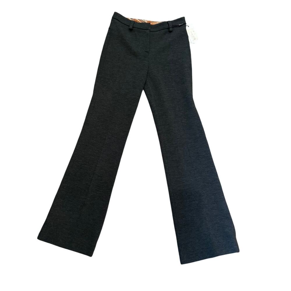 Missoni Knit Trim Gray Wool Blend Pants Made in Italy Size 40 NWT - Picture 2 of 6